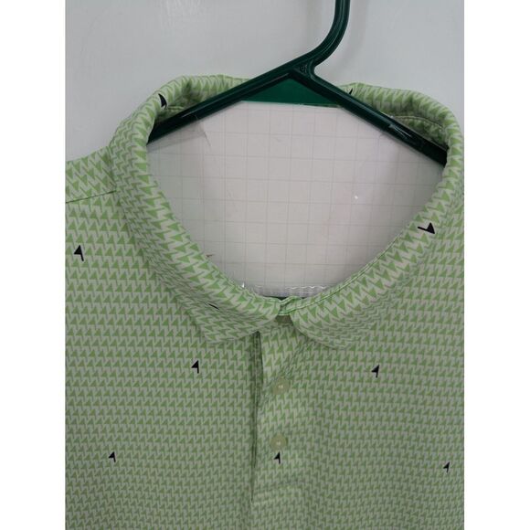 Under Armour Men's The Playoff Polo Green Allover Flag Print Golf Polo Shirt 2XL - Picture 4 of 8